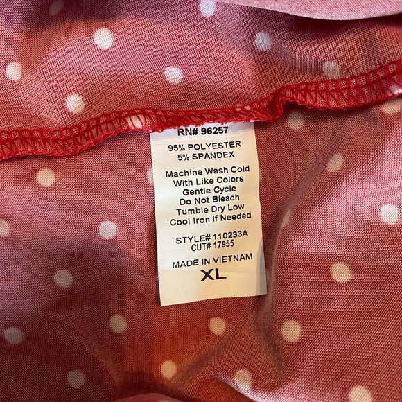 Womens PerSeption Concept Sleeveless Top- Size XL- Red w/Polka Dots- EUC - Picture 4 of 8